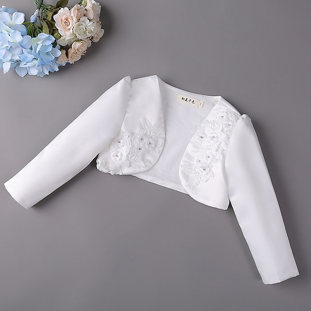 Baby & Kids Girls Clothing | Kids Girls Coat Long Sleeve White Floral Patchwork Spring Summer Cute Party 2-12 Years / Short - GJ