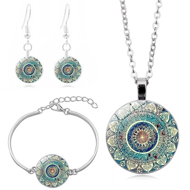 Women's necklace Vintage Outdoor Flower Jewelry Sets 8