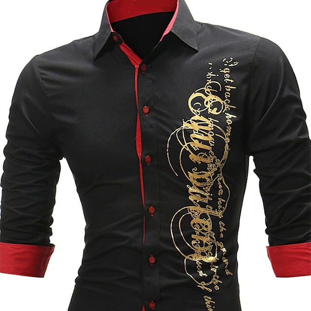 Mens Clothing Mens Shirts | Mens Shirt Floral Turndown Street Casual Button-Down Long Sleeve Tops Casual Fashion Breathable Comf