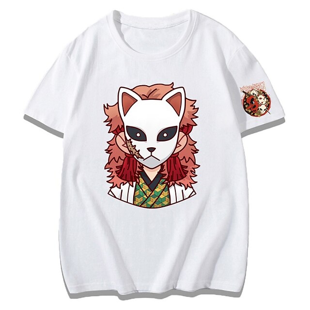 Toys & Hobbies Cosplay & Costumes | Inspired by Demon Slayer: Kimetsu no Yaiba Sabito T-shirt Anime 100% Polyester Anime Harajuk