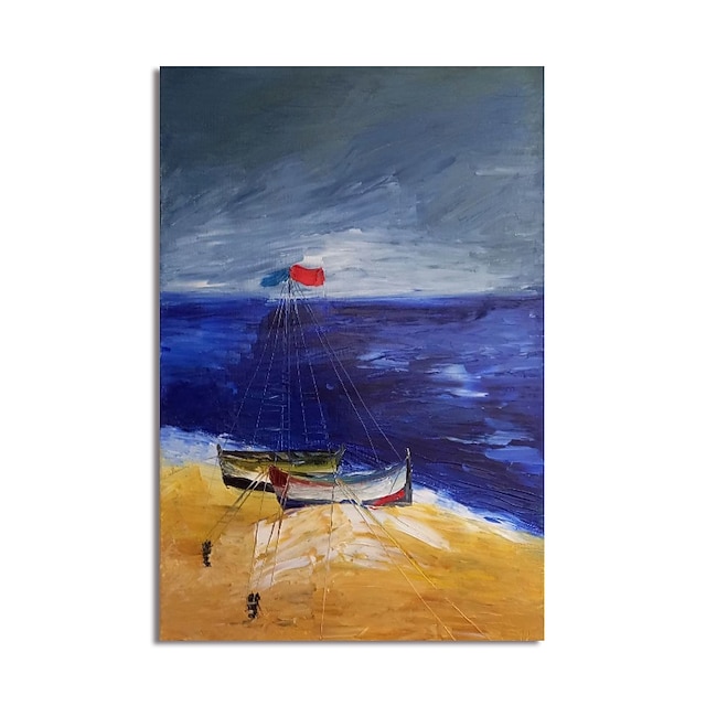 Home & Garden Wall Art | Oil Painting Handmade Hand Painted Wall Art Abstract Boats Canvas Painting Home Decoration Decor Stretc