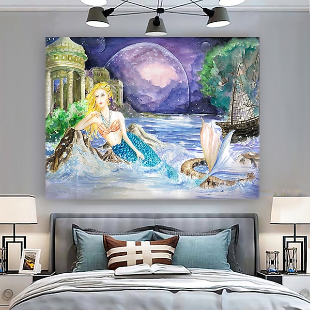 Home & Garden Home Decor | Painting Style Wall Tapestry Art Decor Blanket Curtain Hanging Home Bedroom Living Room Decoration - 