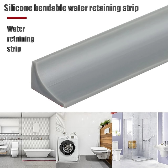  Opritor de apă pentru baie din silicon bandă autoadezivă de reținere a apei ușă de baie pliabilă mașină de spălat barieră de baraj de duș
