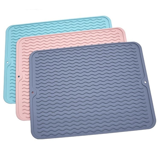  Coolstar Silicone Draining Pad Kitchen Tableware Draining Pad Water Cup Water Control Pad Multifunctional Insulation Pad