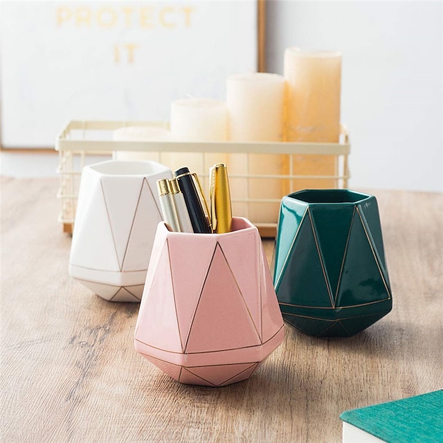 Consumer Electronics Stationery | Pen Pencil Holder Cup Wear-Resistant Big Capacity ceramics for School Office Student - LK41139