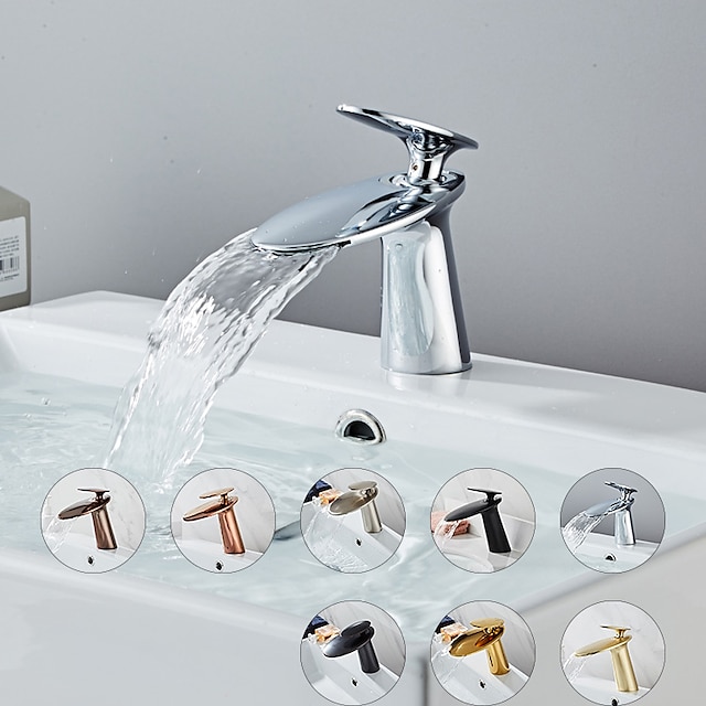US Zinc Alloy Bathroom Chrome Vessel Sink Faucet Taps Single Hole Centerset 