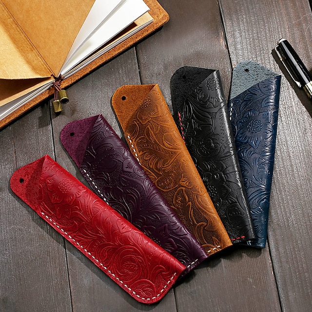  Pencil Case Pen Pouch Marker Bag Waterproof Creative Wear-Resistant Leather for School Office Business