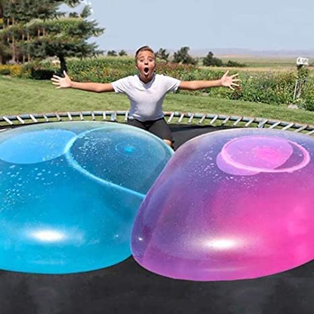  1/2/3 pcs Toy Bubble Ball with pump 27/47 inch Holiday Bouncy Ball Elastic Super Large Beach Balloon Inflatable Funny Toy Ball for Garden Outdoor Indoor Play