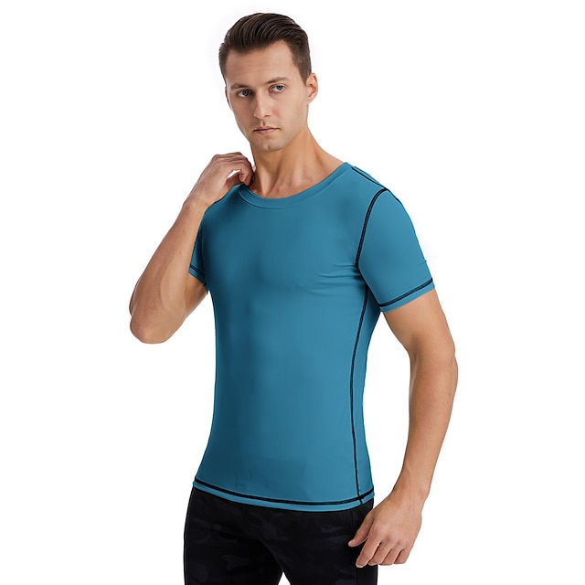 Sports & Outdoors Running, Jogging & Walking | Mens Crew Neck Yoga Top Solid Color Green White Yoga Fitness Gym Workout Tee Tshi