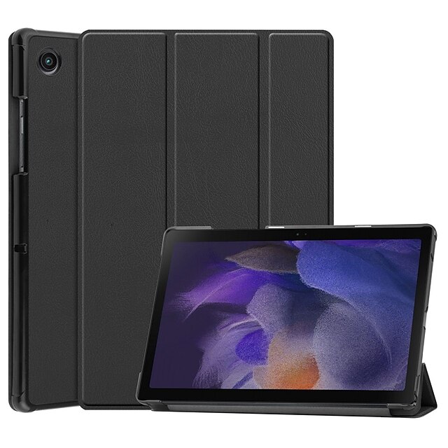  タブレット ケース カバー 用途 Samsung Galaxy Tab A8 2022年 三つ折りスタンド スタンド付き スマートオートウェイク / スリープ ソリッド アクリル PUレザー