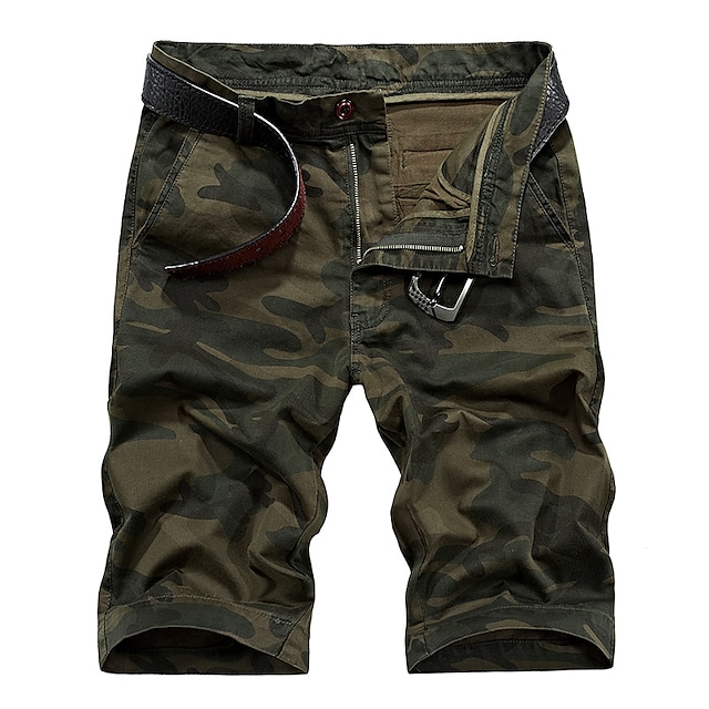 Mens Clothing Mens Bottoms | Mens Casual Sports Shorts Beach Shorts Multiple Pockets Calf-Length Pants Inelastic Camouflage Soli