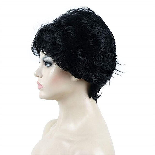 Beauty & Hair Wigs & Hair Pieces | Short Fluffy Natural Wavy Wig Synthetic Hair Women Capless Wigs - XQ65543