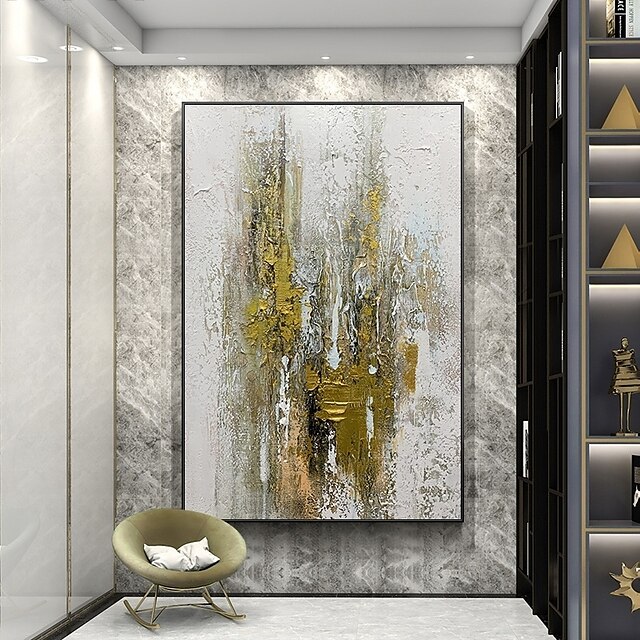 Home & Garden Wall Art | Handmade Hand Painted Oil Painting Wall ArtLarge Size Contemporary GoldenAbstract Home Decoration Decor