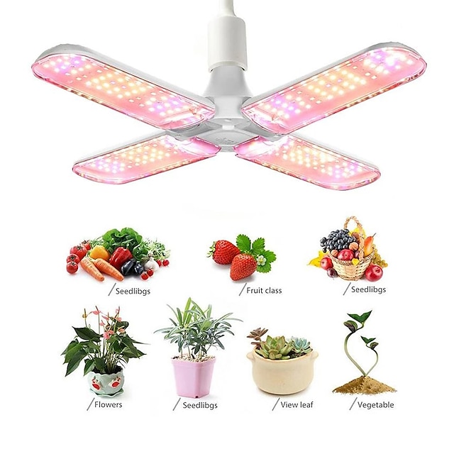  LED גידול אור צמח מתקפל מלא ספקטרום e27 לגדל אור ac110v 220v מנורת פיטו לשתיל פרחי ירקות מקורה