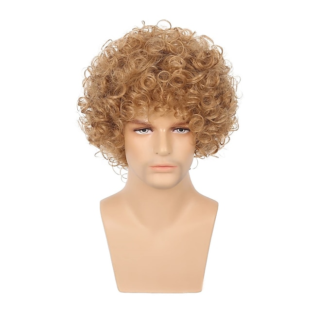 Brown Wigs For Men Short Curly Synthetic Hair Wigs For Men Boy Costume  Cosplay Party Natural Black Heat Resistant Fake Hair 8573333 2022 – | Brown  Wigs Wavy Curly Short Heat Resistant