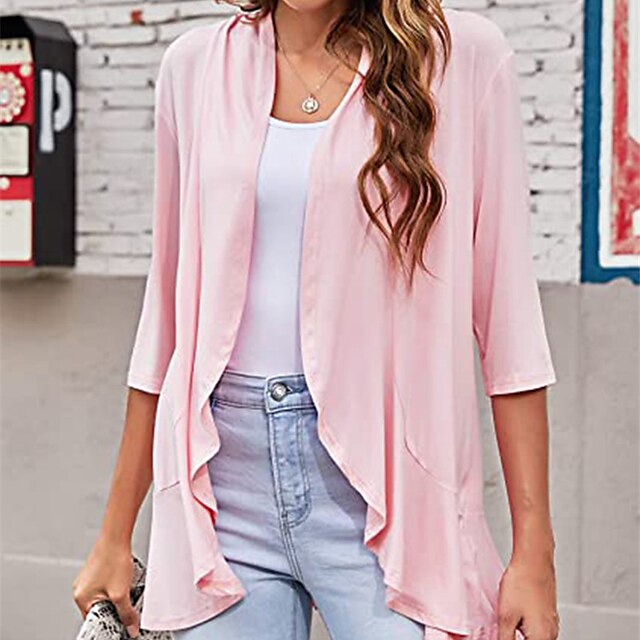 Womens Clothing Womens Outerwear | Womens Casual Jacket Street Daily Going out Spring Summer Regular Coat Regular Fit Breathable