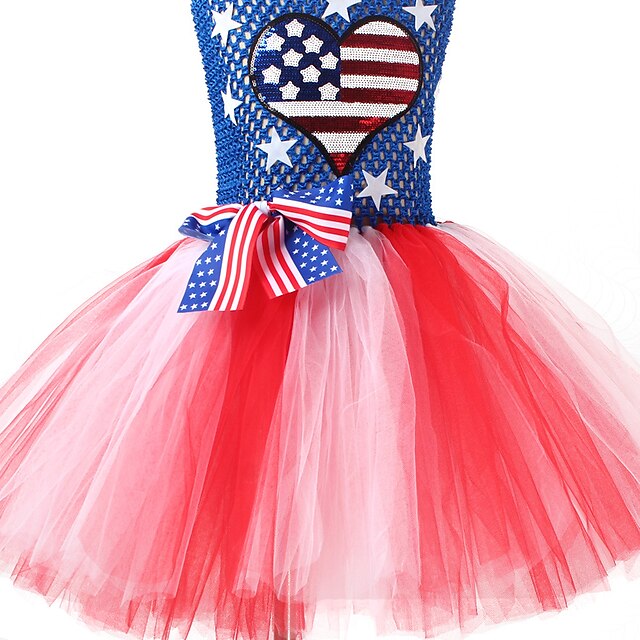 Toys & Hobbies Cosplay & Costumes | USA Flag Dress Cosplay Costume Kids Girls Cosplay Party Festival Festival / Holiday Polyeste