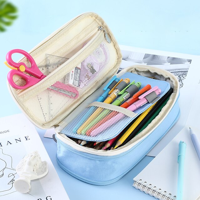 Consumer Electronics Stationery | Pencil Case Pen Pouch Marker Bag Wear-Resistant Multifunction With Zipper Canvas for School Of