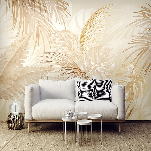 Yellow Plant Wall Mural 3D Wallpaper Self-adhesive Wall Covering ...