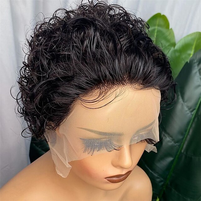 Beauty & Hair Wigs & Hair Pieces | Short Pixie Cut Wig Wet And Wavy Lace Wig Deep Curly Human Hair Wigs For Black Women Full Mac