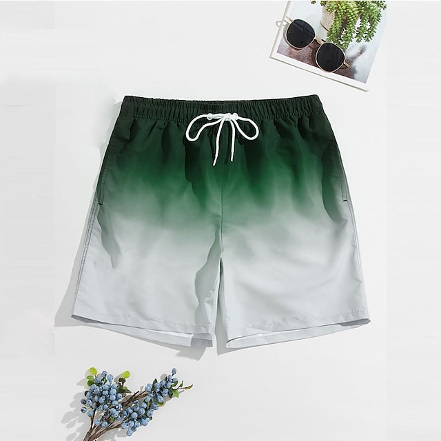 Mens Clothing Mens Bottoms | Mens Classic Style Casual Shorts Beach Shorts Drawstring Elastic Drawstring Design Short Pants Casu