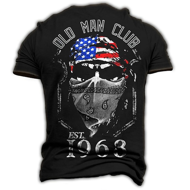 Mens Clothing Mens Tees & Tank Tops | Mens Unisex T shirt Tee 3D Print Graphic Prints Mask National Flag Crew Neck Street Daily 