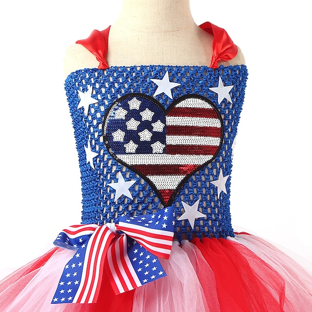 Toys & Hobbies Cosplay & Costumes | USA Flag Dress Cosplay Costume Kids Girls Cosplay Party Festival Festival / Holiday Polyeste