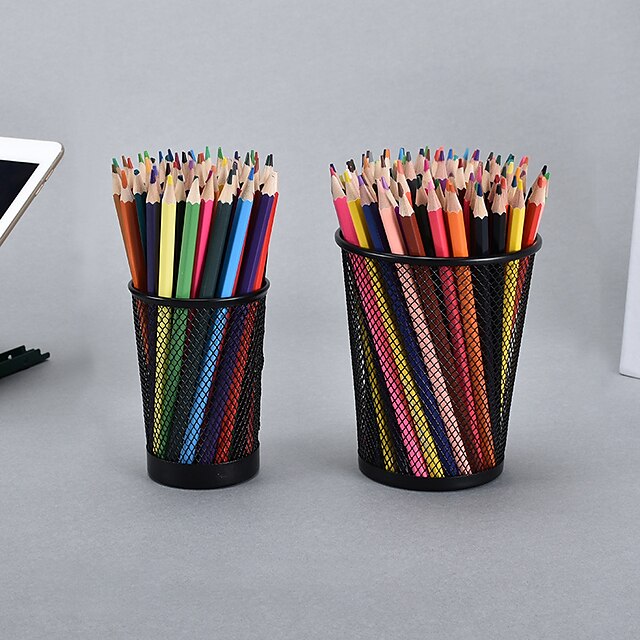 Consumer Electronics Stationery | Pen Pencil Holder Cup Big Capacity Metal for Office Business Student - NM21058