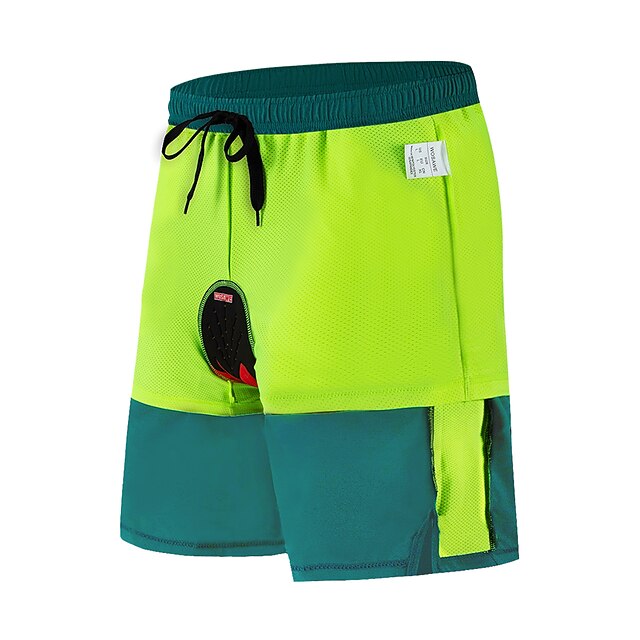 WOSAWE Men's Mountain Bike Shorts – Breathable, Water-Resistant, Quick-Dry With Pockets – Green