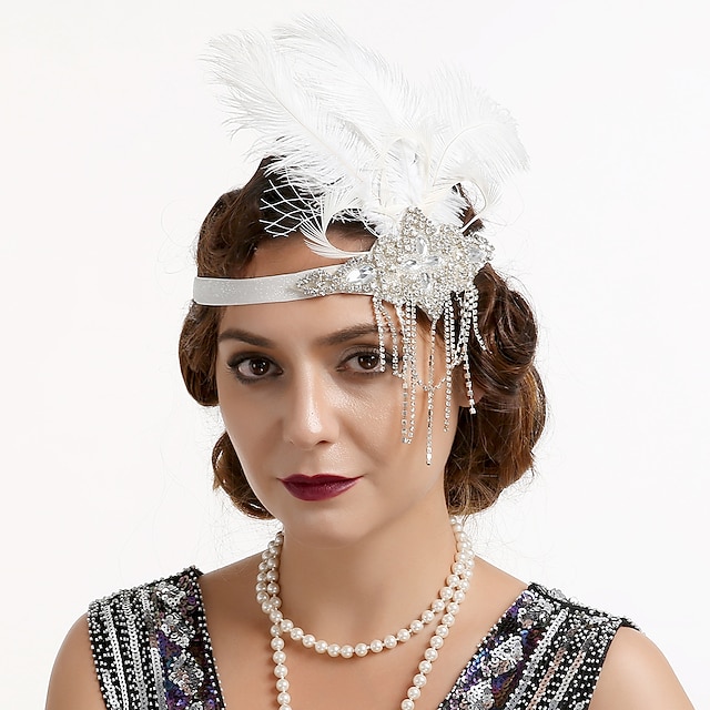  Retro / vintage De livlige 20-årene 1920-tallet Den store Gatsby Flapperpannebånd i 1920-stil Charleston Dame Maskerade Fest / aften Hodeplagg