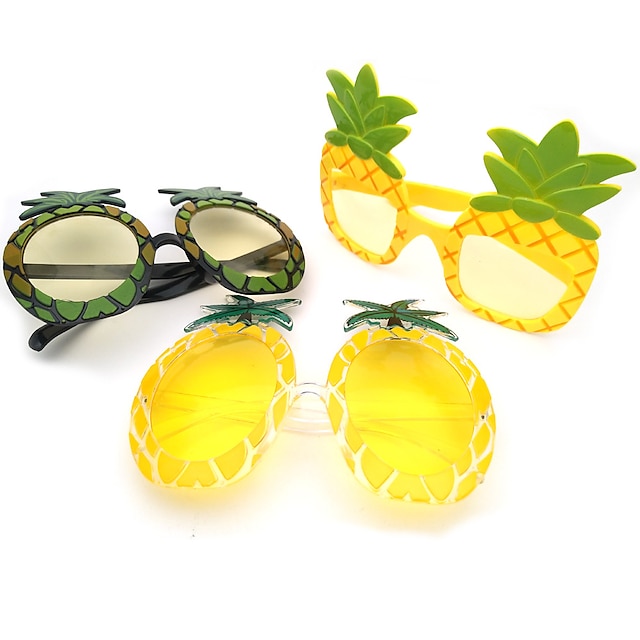  2 Pairs Tropical Pineapple Sunglasses Novelty Sunglasses Fruit Shape Glasses Funny Hawaiian Party Eyeglasses Summer Beach Party Accessories, 2 Styles Pineapple Fruit Glasses
