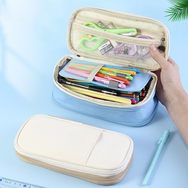 Consumer Electronics Stationery | Pencil Case Pen Pouch Marker Bag Wear-Resistant Multifunction With Zipper Canvas for School Of