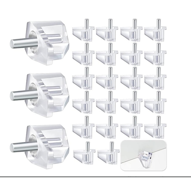 3 Millimeters or 1/8 Inch Shelf Support Peg Clear Plastic Support Small Cabinet Shelf Pins Replacement Peg Cabinet Shelf Supports Pins Shelf Holder Pins 20 Pieces
