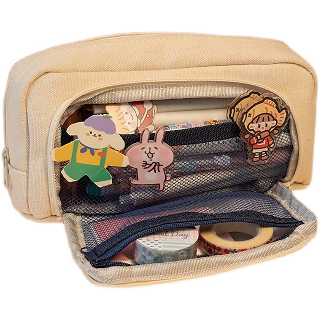 Consumer Electronics Stationery | Pencil Case Pen Pouch Marker Bag Cartoon Wear-Resistant Multifunction Canvas for School Office