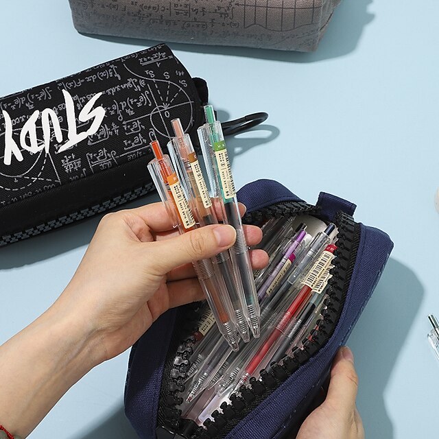 Consumer Electronics Stationery | Pencil Case Pen Pouch Marker Bag Wear-Resistant Multifunction With Zipper Canvas for School Of