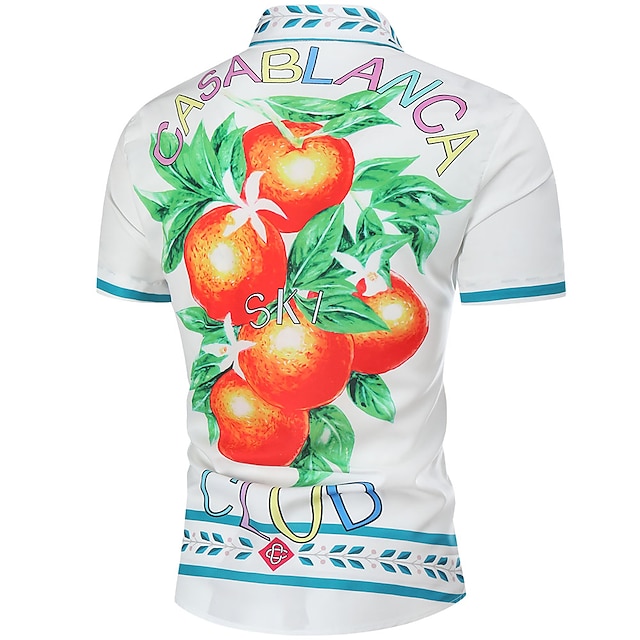 Mens Clothing Mens Shirts | Mens Shirt Geometric Classic Collar Holiday Beach Print Tops Casual Tropical White - WP49345