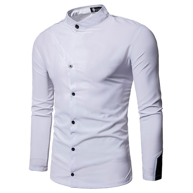 Mens Clothing Mens Shirts | Mens Casual Shirt Solid Colored Collar Casual Daily Button-Down Long Sleeve Tops Casual Fashion Brea