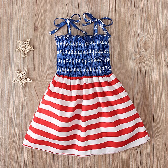 Toys & Hobbies Cosplay & Costumes | USA Flag Dress Cosplay Costume Kids Girls Cosplay Cute Party Festival / Holiday Polyester Re