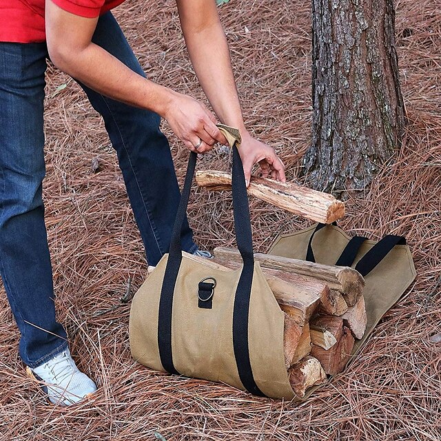 Home & Garden Home Decor | Firewood Storage Bag Oxford Cloth Logging Bag Portable Firewood Storage Bag Multifunctional Firewood 