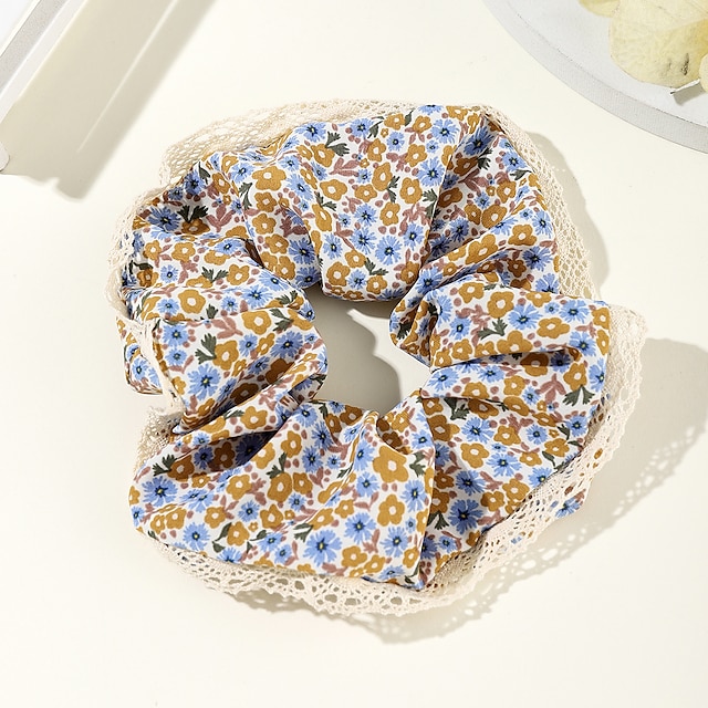 Shoes & Bags Fashion Accessories | 1pc Womens Hair Ties Scrunchie For Party Evening Gift Holiday print Lace Fabric Mixed Color -