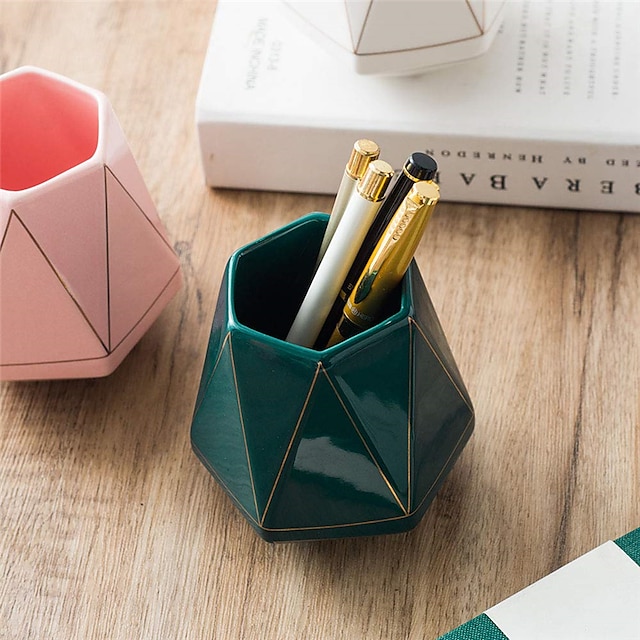 Consumer Electronics Stationery | Pen Pencil Holder Cup Wear-Resistant Big Capacity ceramics for School Office Student - LK41139