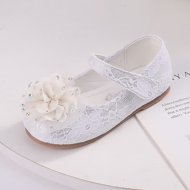 Shoes & Bags Kids Shoes | Girls Shoes Lace Comfort / Flower Girl Shoes Flats Flower / White Shoes for Wedding Party - HQ24628