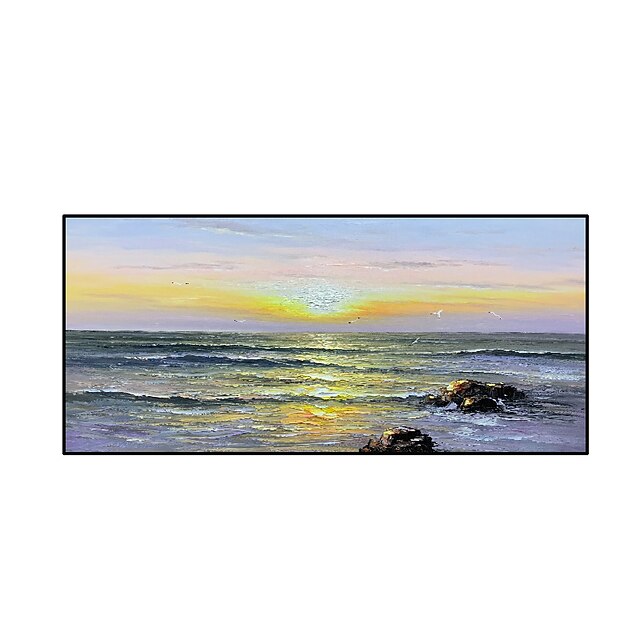Oil Painting Handmade Hand Painted Wall Art Modern Abstract Sunrise Seascape Seasore Landscape Home Decoration Decor Rolled Canvas No Frame Unstretched 9