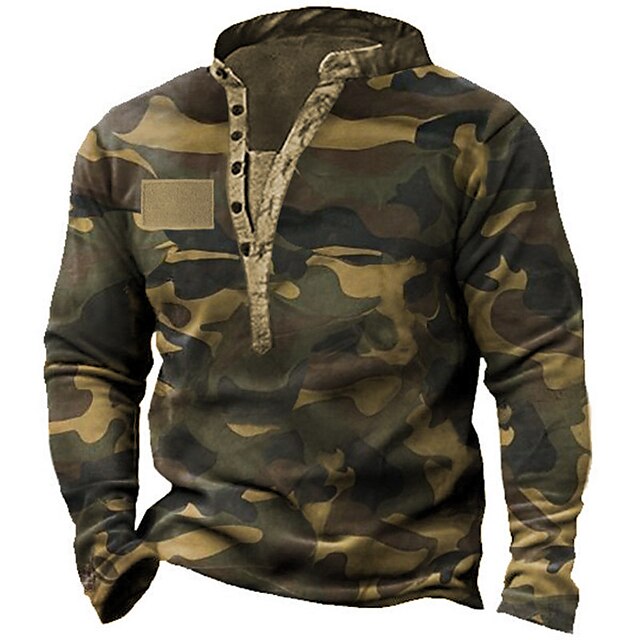 Mens Clothing Mens Hoodies & Sweatshirts | Mens Sweatshirt Pullover Graphic Camo / Camouflage Print Sports & Outdoor Casual Dail