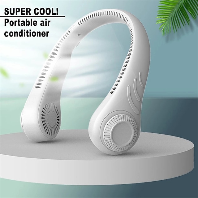 Portable USB Bladeless Neck Fan Hanging Air Cooler Air Conditioner Rechargeable 