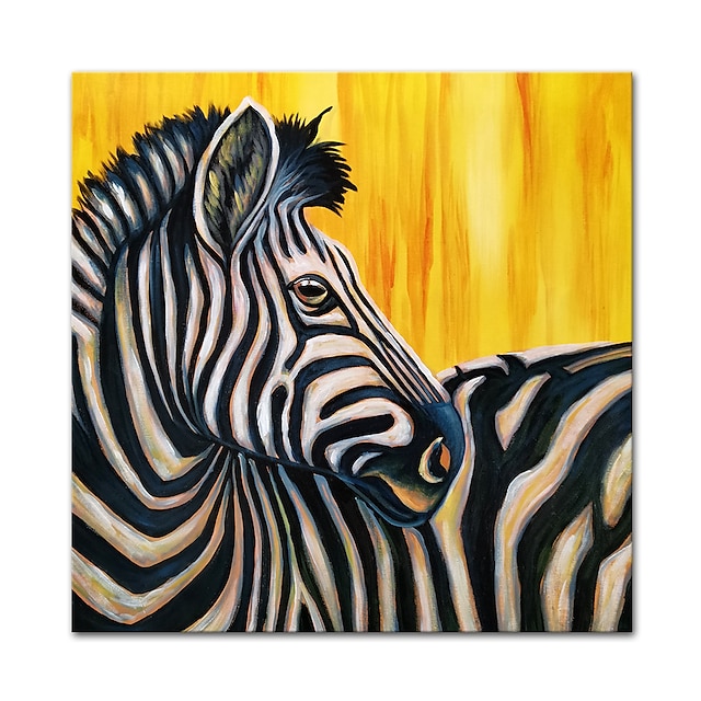 Home & Garden Wall Art | Oil Painting Hand Painted Square Animals Pop Art Modern Stretched Canvas / Rolled Canvas - YG32980