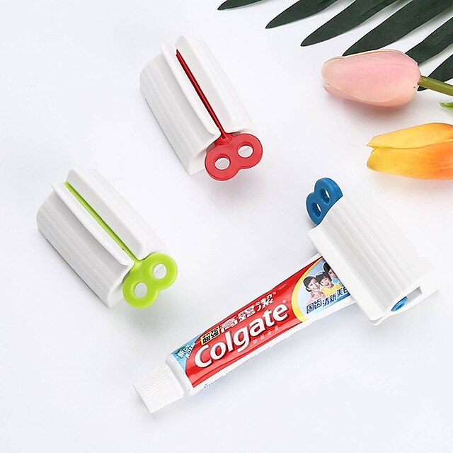 3pcs Creative Toothpaste Squeezer Manual Facial Cleanser Rolling Tube Dispenser 