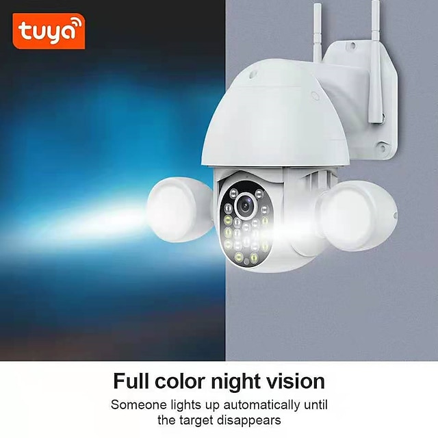  Smart Lighting Camera Tuya FloodLight Humanoid Trigger PTZ Wifi IP AI Auto Tracking Audio 3MP Security CCTV Vedio Surveillance