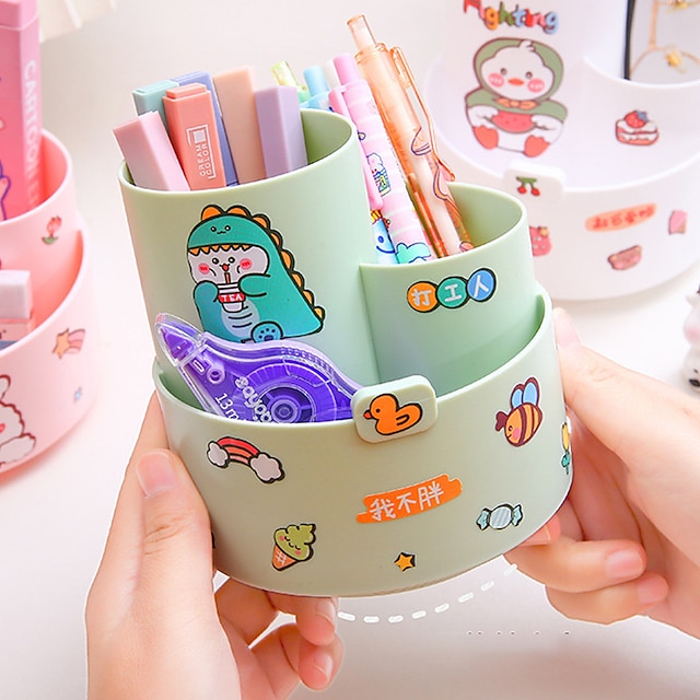 Consumer Electronics Stationery | Pen Pencil Holder Cup Cute Lightweight Multifunction Plastics for School Student Children - NW