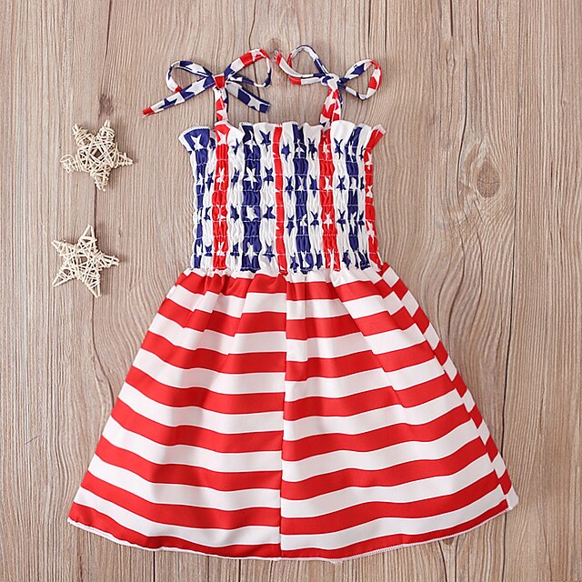 Toys & Hobbies Cosplay & Costumes | USA Flag Dress Cosplay Costume Kids Girls Cosplay Cute Party Festival / Holiday Polyester Re